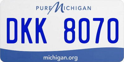 MI license plate DKK8070