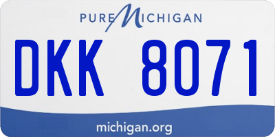 MI license plate DKK8071