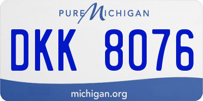 MI license plate DKK8076