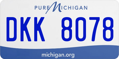 MI license plate DKK8078
