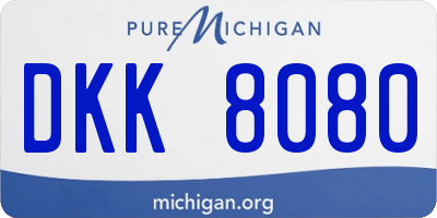 MI license plate DKK8080