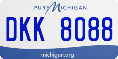 MI license plate DKK8088