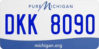 MI license plate DKK8090