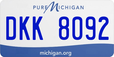 MI license plate DKK8092