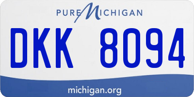 MI license plate DKK8094