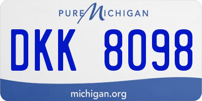 MI license plate DKK8098