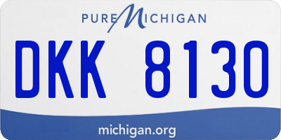MI license plate DKK8130
