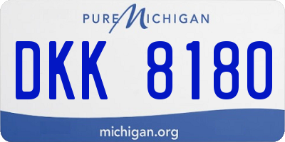 MI license plate DKK8180