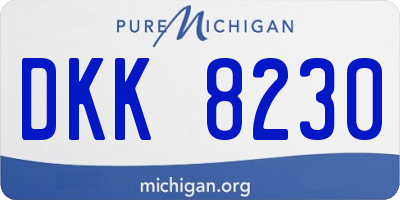 MI license plate DKK8230