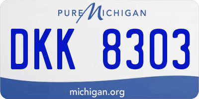 MI license plate DKK8303