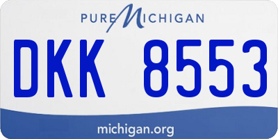 MI license plate DKK8553