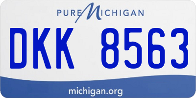MI license plate DKK8563