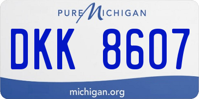 MI license plate DKK8607