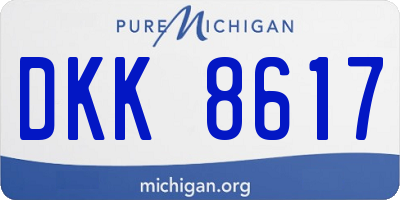 MI license plate DKK8617