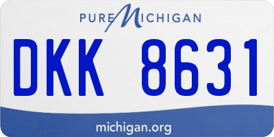 MI license plate DKK8631