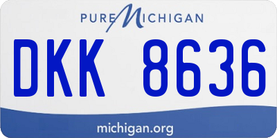 MI license plate DKK8636