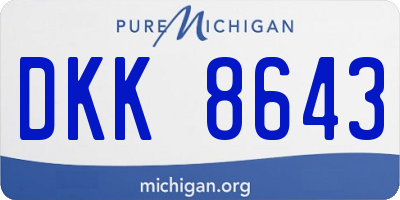MI license plate DKK8643