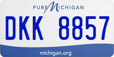 MI license plate DKK8857