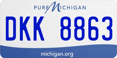 MI license plate DKK8863