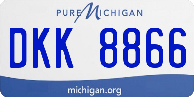 MI license plate DKK8866