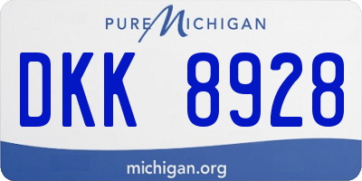 MI license plate DKK8928
