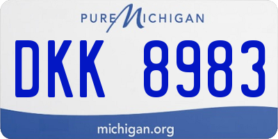 MI license plate DKK8983