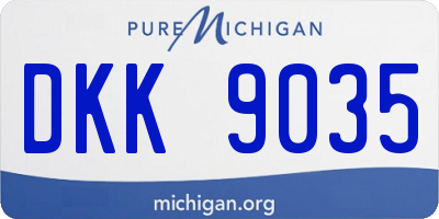 MI license plate DKK9035
