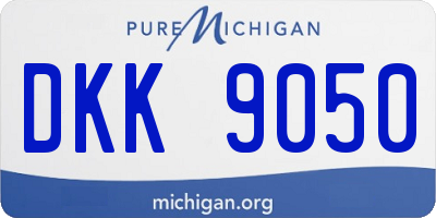 MI license plate DKK9050