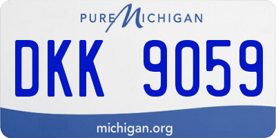 MI license plate DKK9059