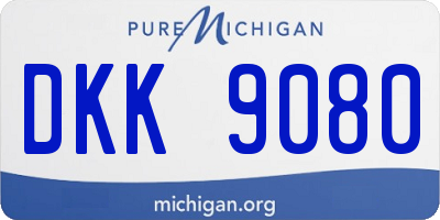 MI license plate DKK9080