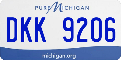 MI license plate DKK9206