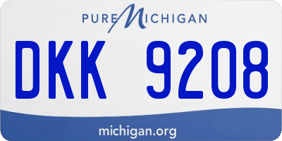 MI license plate DKK9208