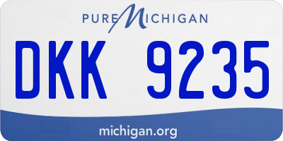 MI license plate DKK9235