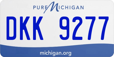 MI license plate DKK9277
