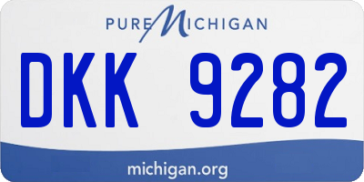 MI license plate DKK9282