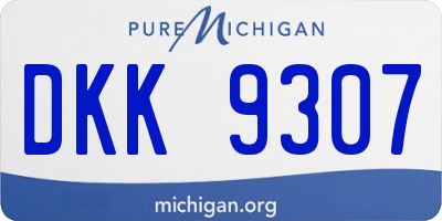 MI license plate DKK9307