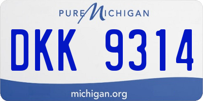 MI license plate DKK9314