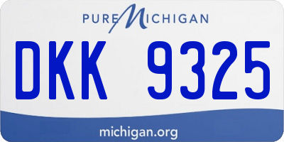 MI license plate DKK9325