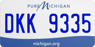 MI license plate DKK9335