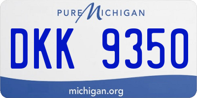 MI license plate DKK9350