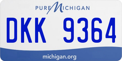 MI license plate DKK9364