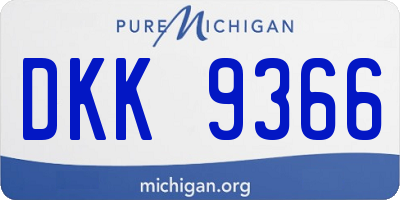 MI license plate DKK9366