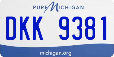 MI license plate DKK9381