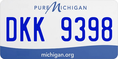 MI license plate DKK9398