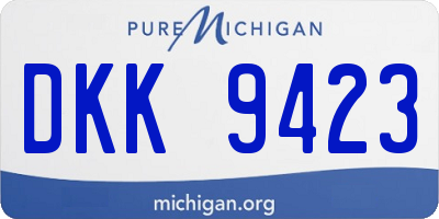 MI license plate DKK9423