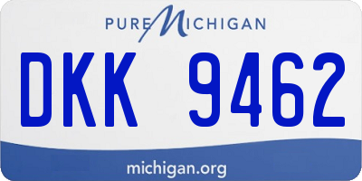 MI license plate DKK9462