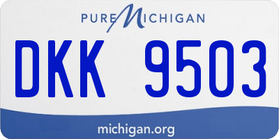 MI license plate DKK9503