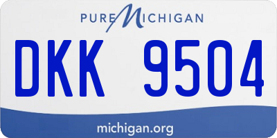 MI license plate DKK9504