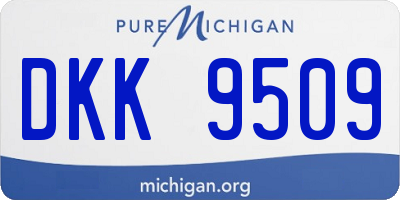 MI license plate DKK9509