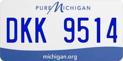 MI license plate DKK9514